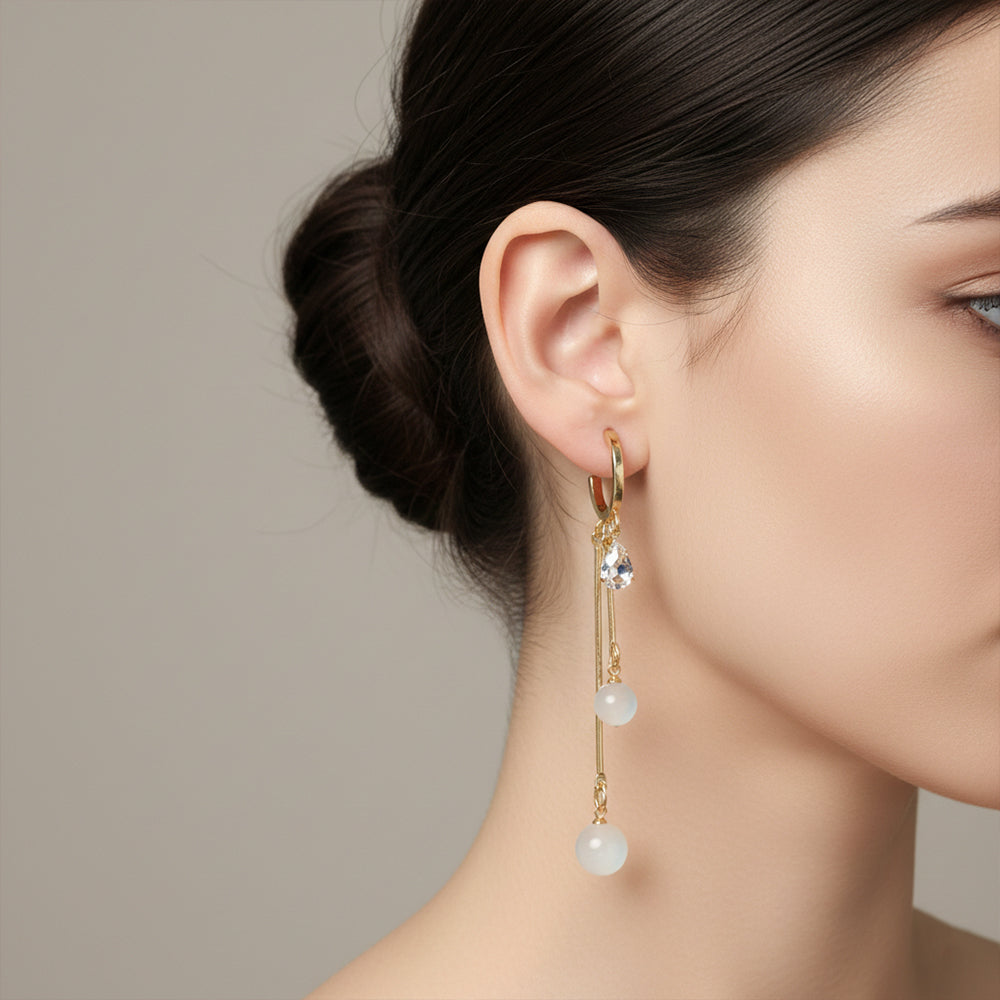The99Jewel Modern Gold Long Drop Earrings for Women