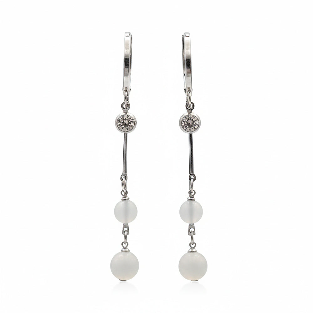 The99Jewel Modern Silver Long Drop Earrings for Women