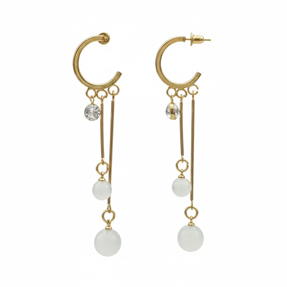 The99Jewel Modern Gold Long Drop Earrings for Women