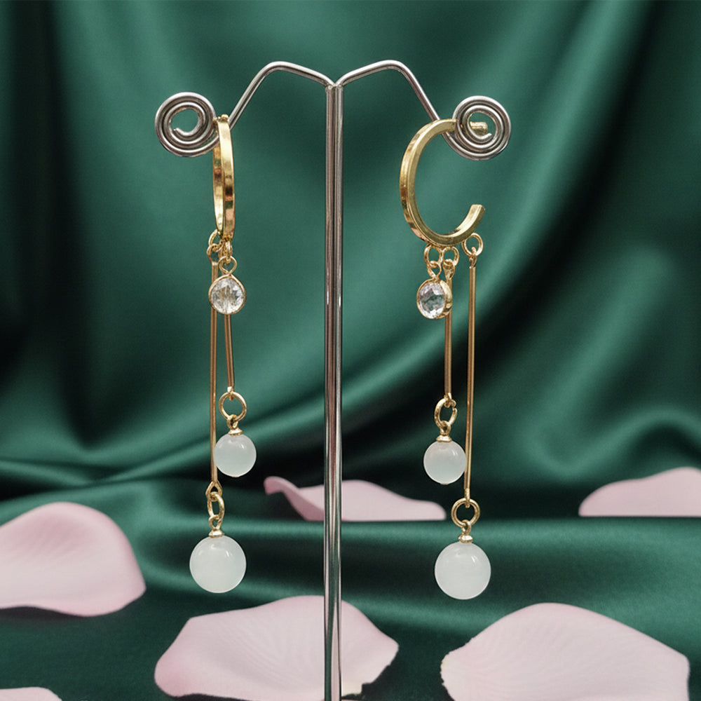 The99Jewel Modern Gold Long Drop Earrings for Women