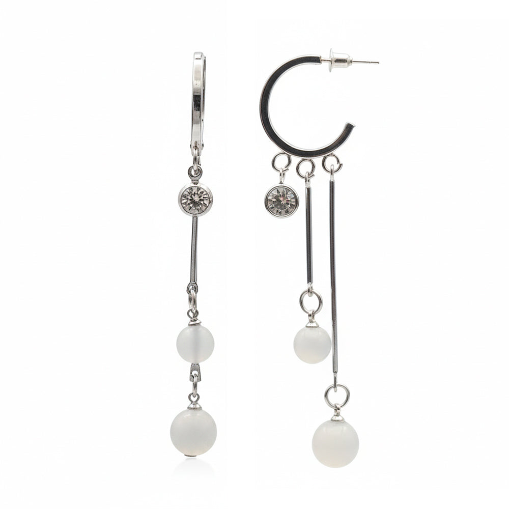 The99Jewel Modern Silver Long Drop Earrings for Women