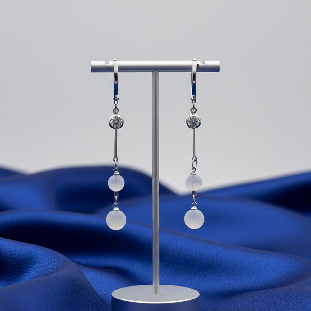 The99Jewel Modern Silver Long Drop Earrings for Women