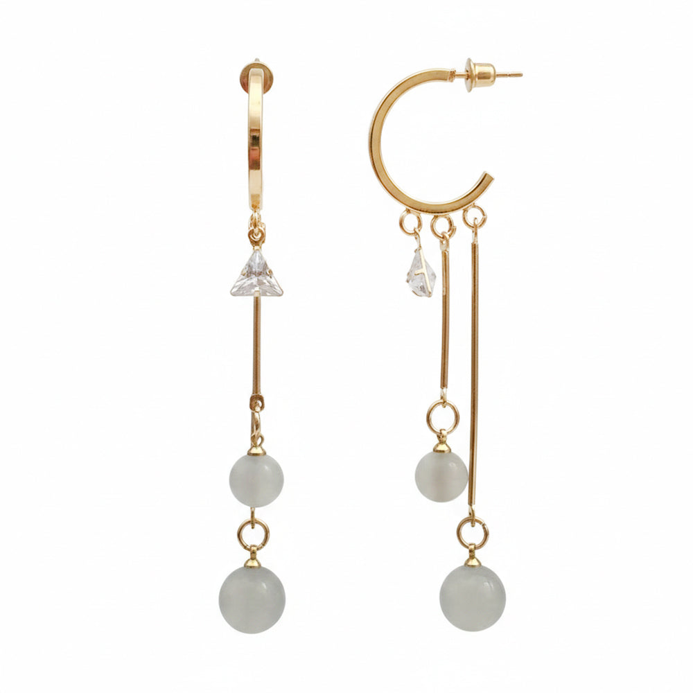 The99Jewel Modern Gold Long Drop Earrings for Women