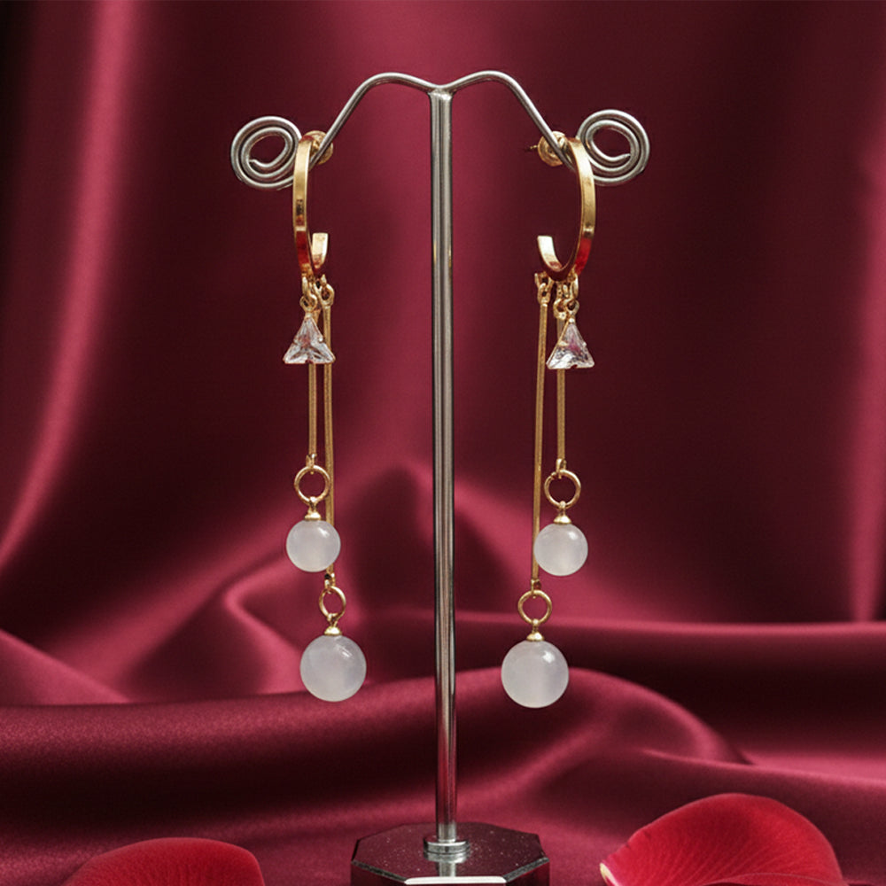 The99Jewel Modern Gold Long Drop Earrings for Women