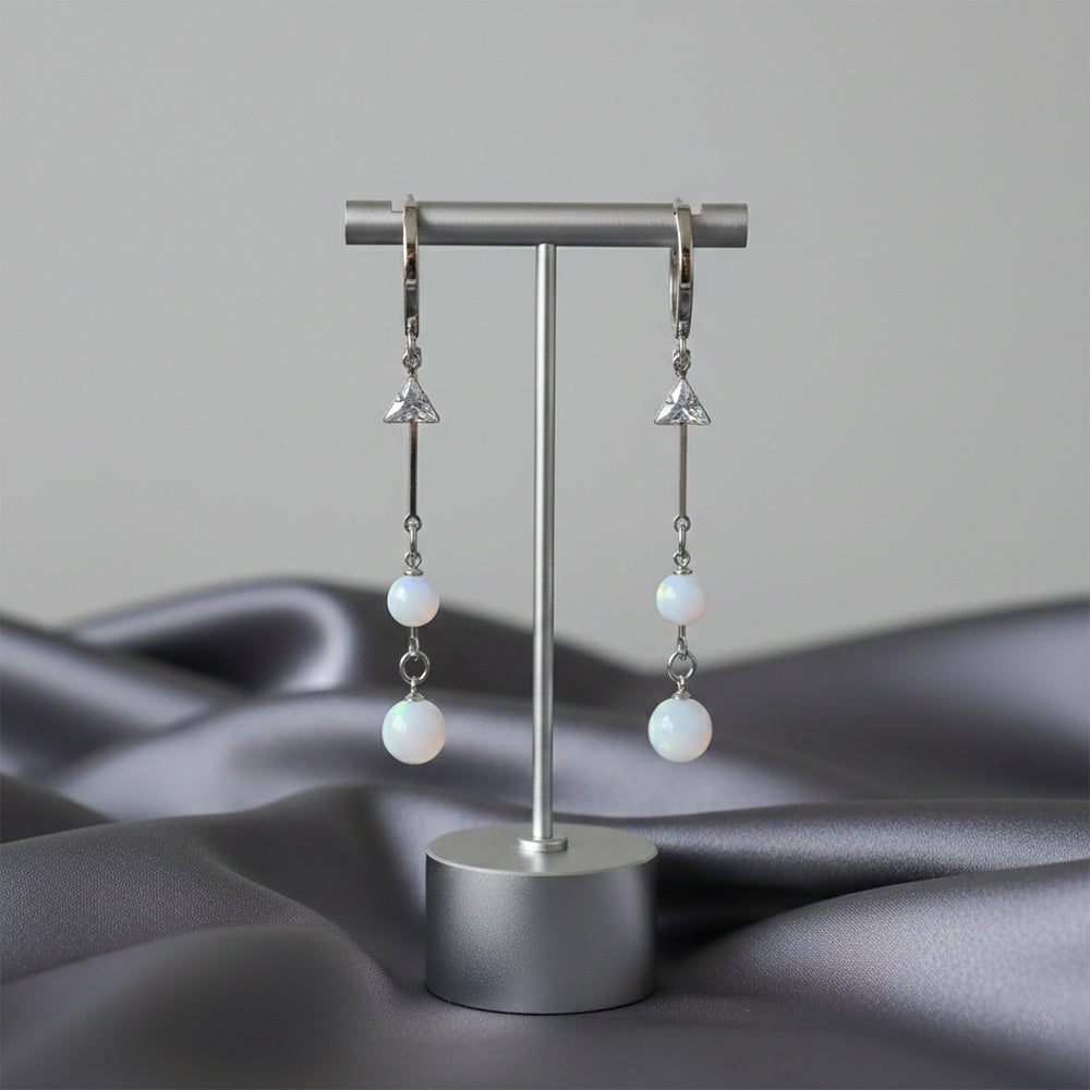 The99Jewel Modern Silver Long Drop Earrings for Women