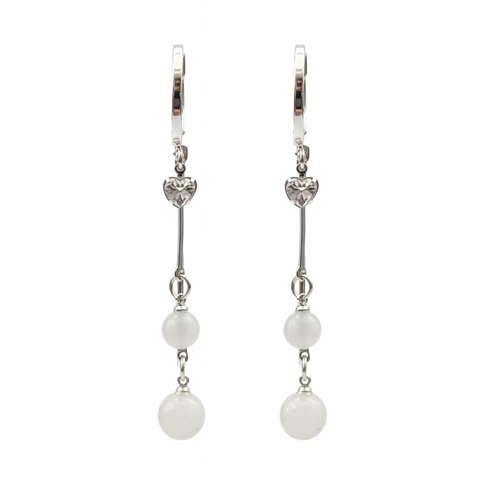 The99Jewel Modern Silver Long Drop Earrings for Women