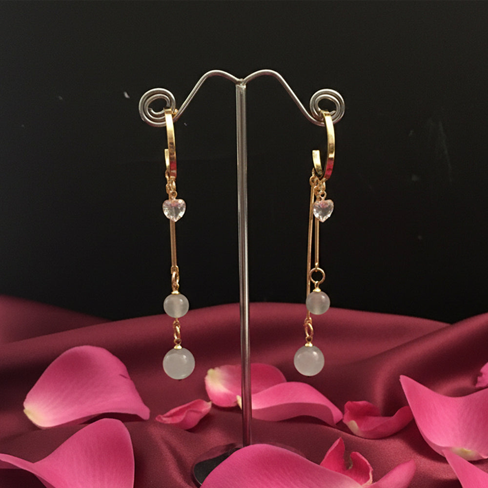The99Jewel Modern Gold Long Drop Earrings for Women