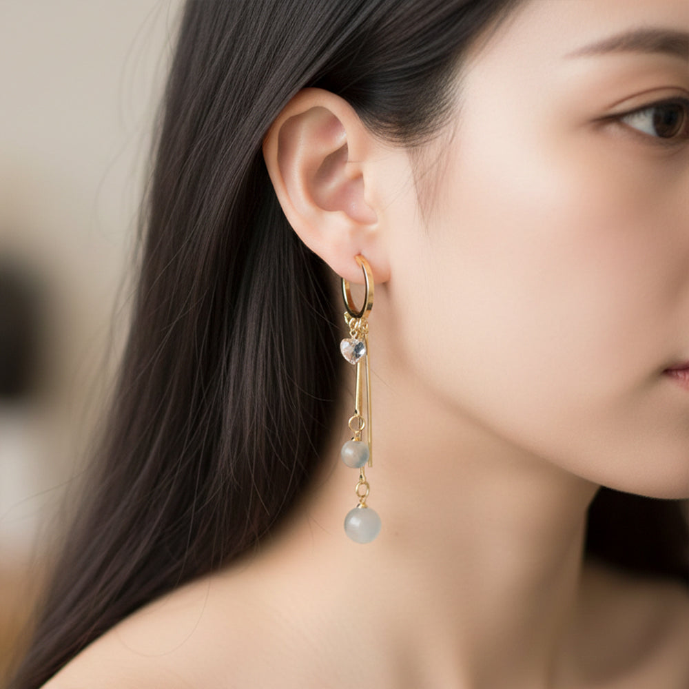 The99Jewel Modern Gold Long Drop Earrings for Women