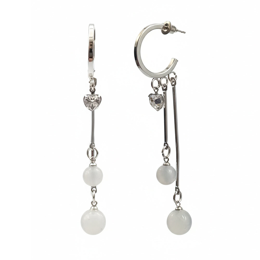 The99Jewel Modern Silver Long Drop Earrings for Women