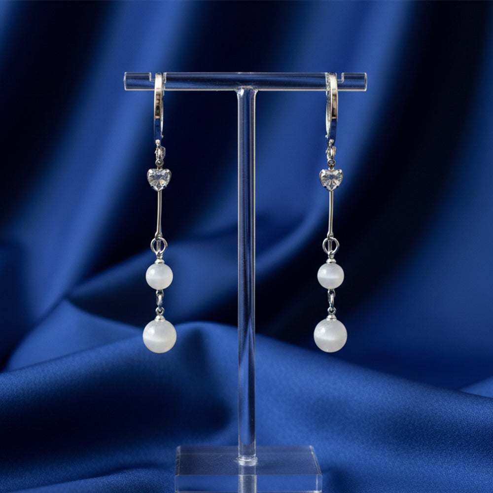 The99Jewel Modern Silver Long Drop Earrings for Women