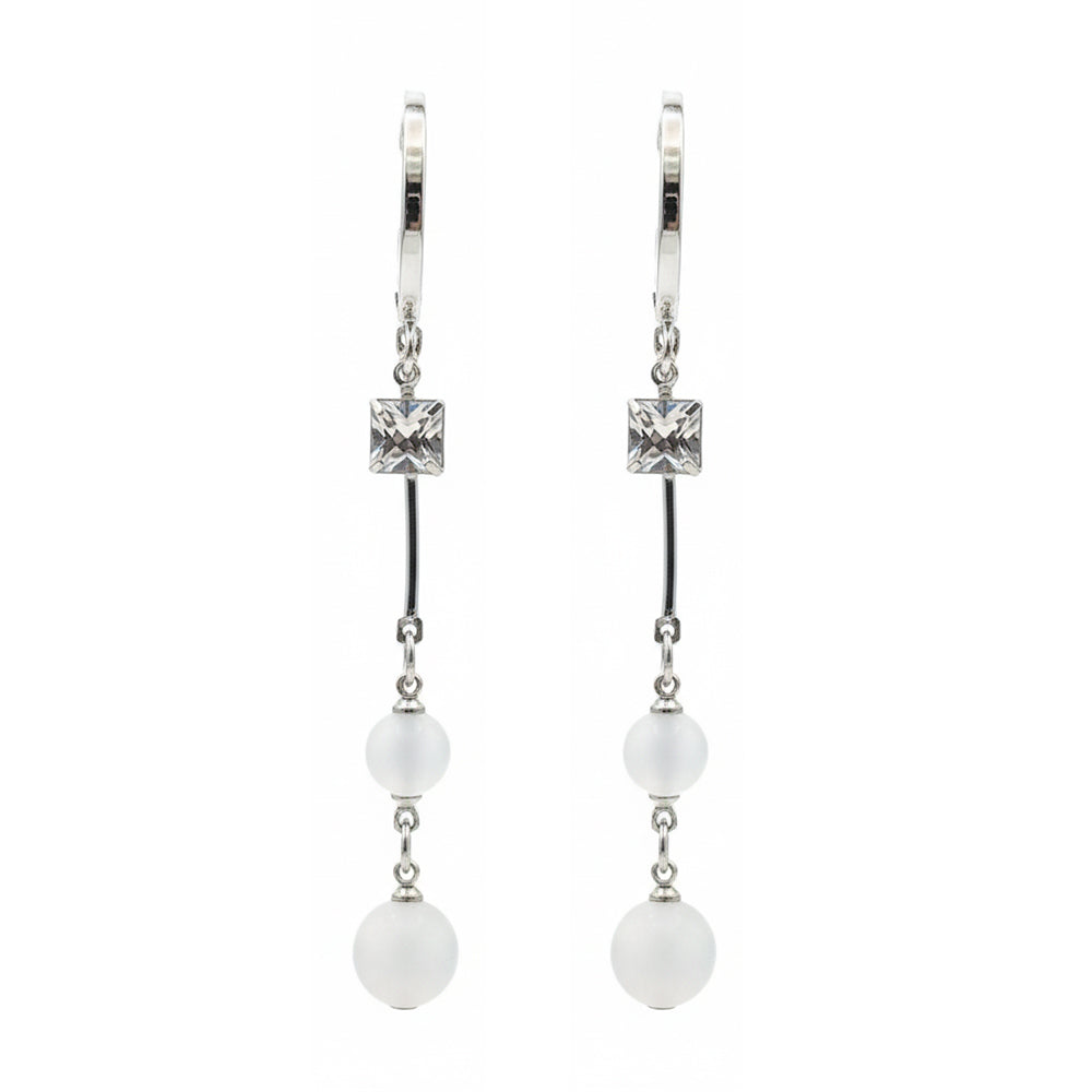 The99Jewel Modern Silver Long Drop Earrings for Women