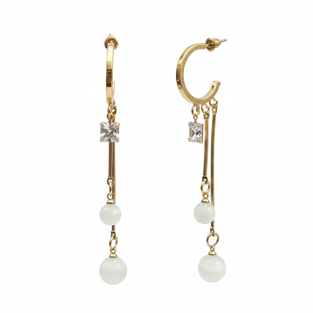 The99Jewel Modern Gold Long Drop Earrings for Women
