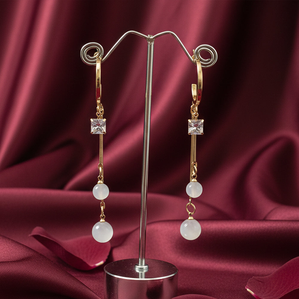 The99Jewel Modern Gold Long Drop Earrings for Women