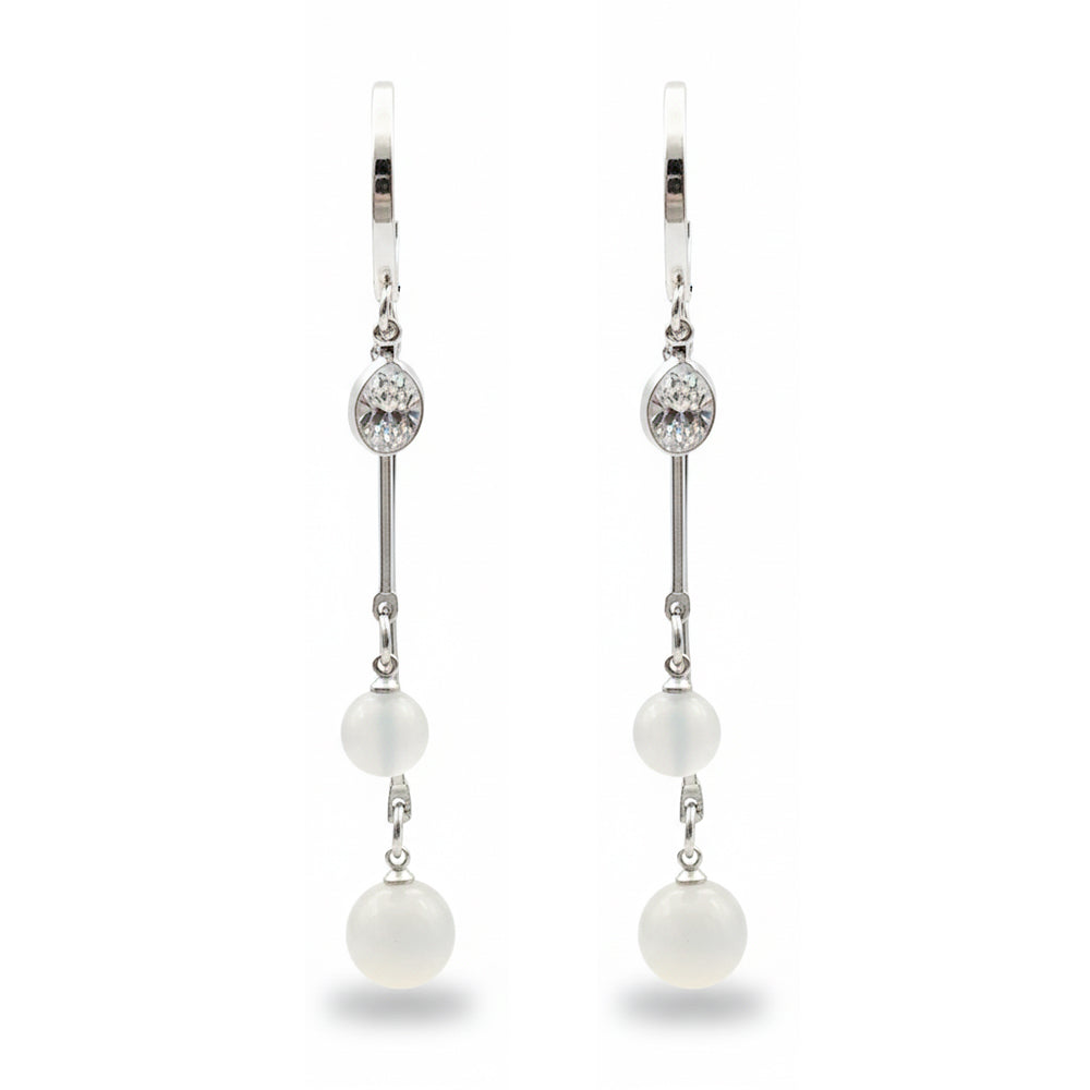 The99Jewel Modern Silver Long Drop Earrings for Women