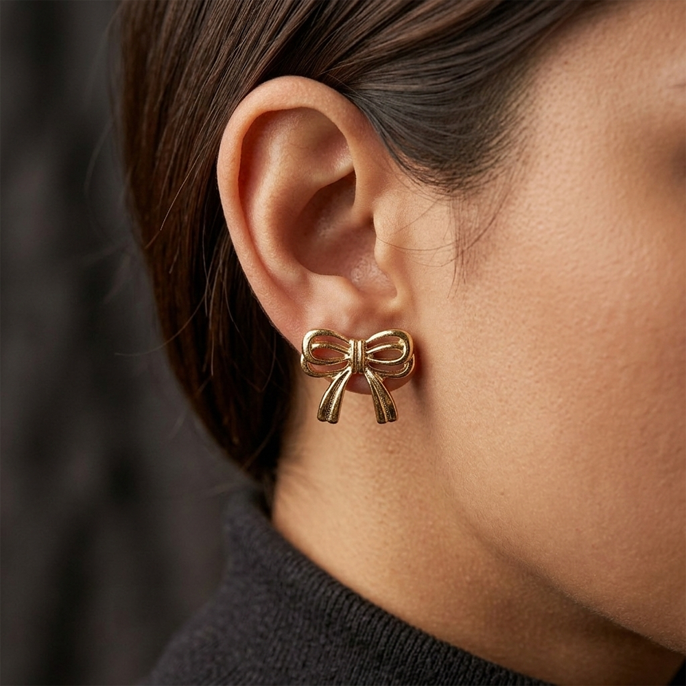 The99Jewel Premium Anti Tarnish Bow Stud Earrings for Women