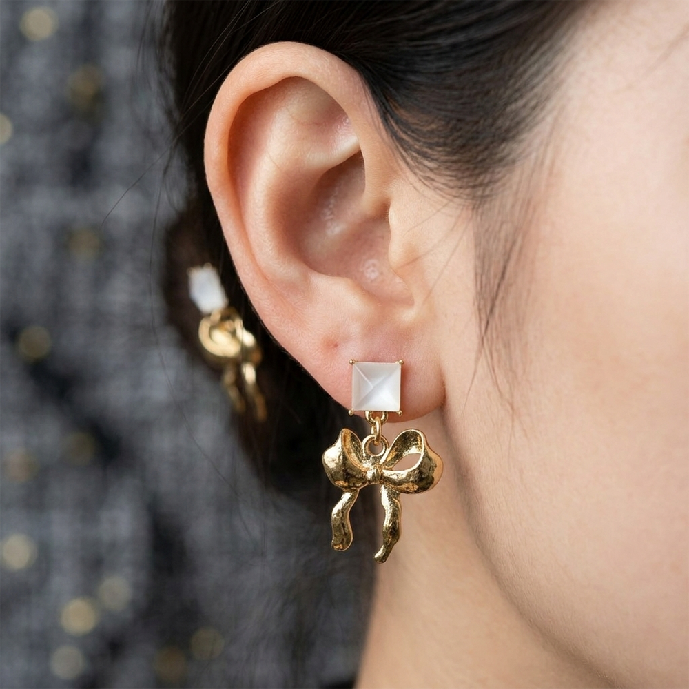 The99Jewel Unique Bow Knot Anti Tarnish Earrings