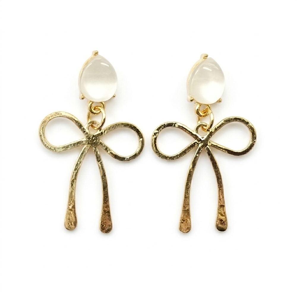The99Jewel Statement Bow Anti Tarnish Dangle Earrings for Women