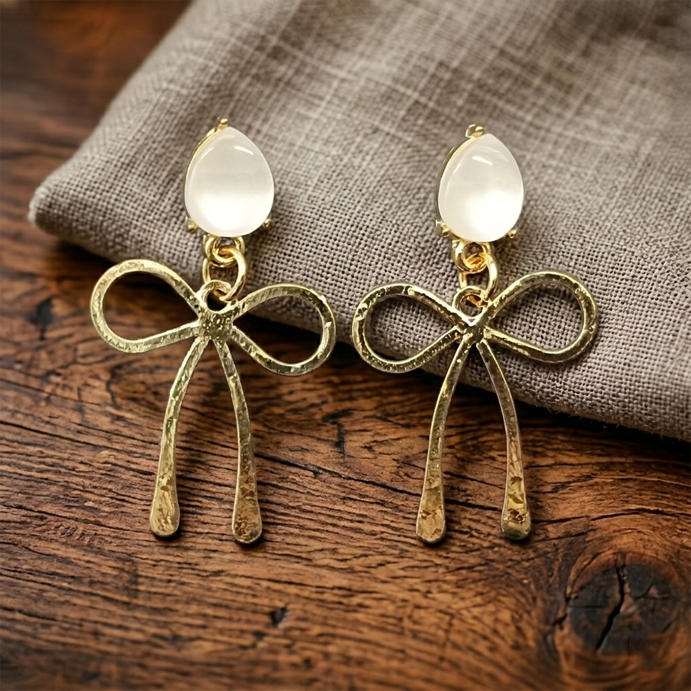 The99Jewel Statement Bow Anti Tarnish Dangle Earrings for Women