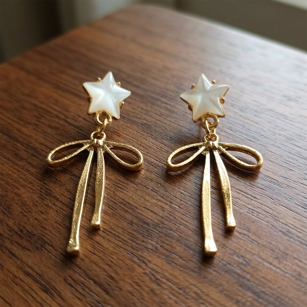 The99Jewel Classy Bow Inspired Anti Tarnish Hanging Earrings for Women