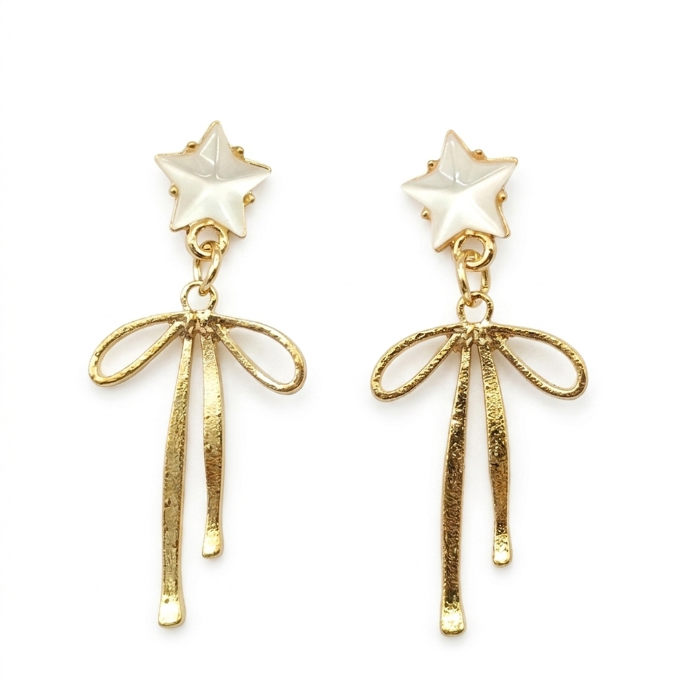 The99Jewel Classy Bow Inspired Anti Tarnish Hanging Earrings for Women