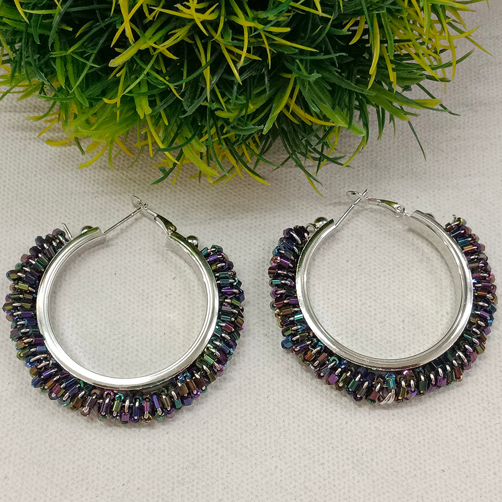 The99Jewel Black Plated HoopEarrings