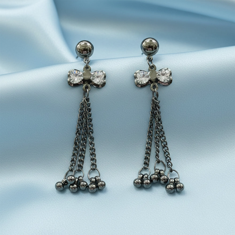The99Jewel Black Plated Stylish Dangler Earrings