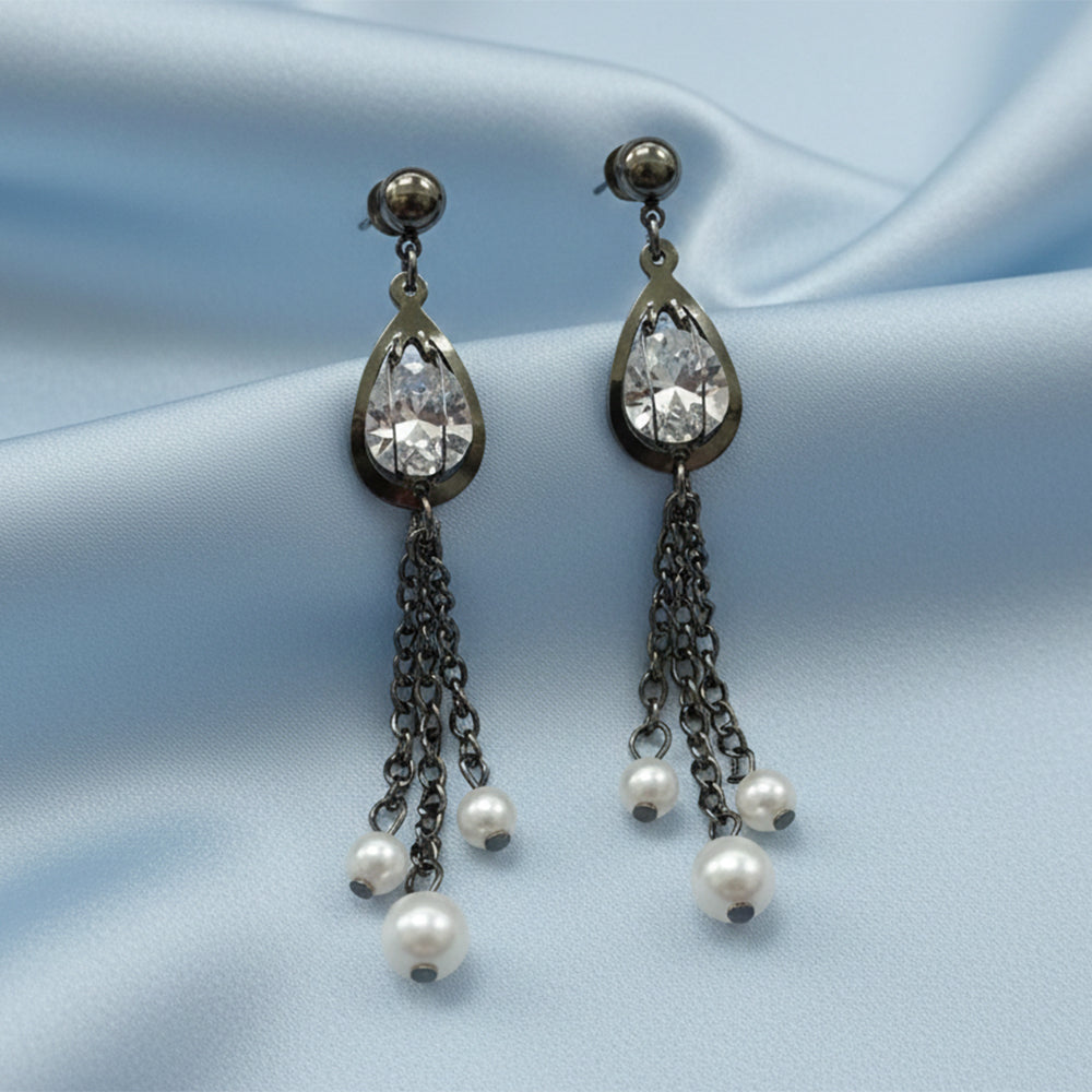 The99Jewel Black Plated Stylish Dangler Earrings