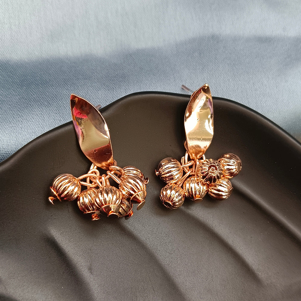 The99Jewel Rose Gold Plated Beaded Drop Earrings for Women