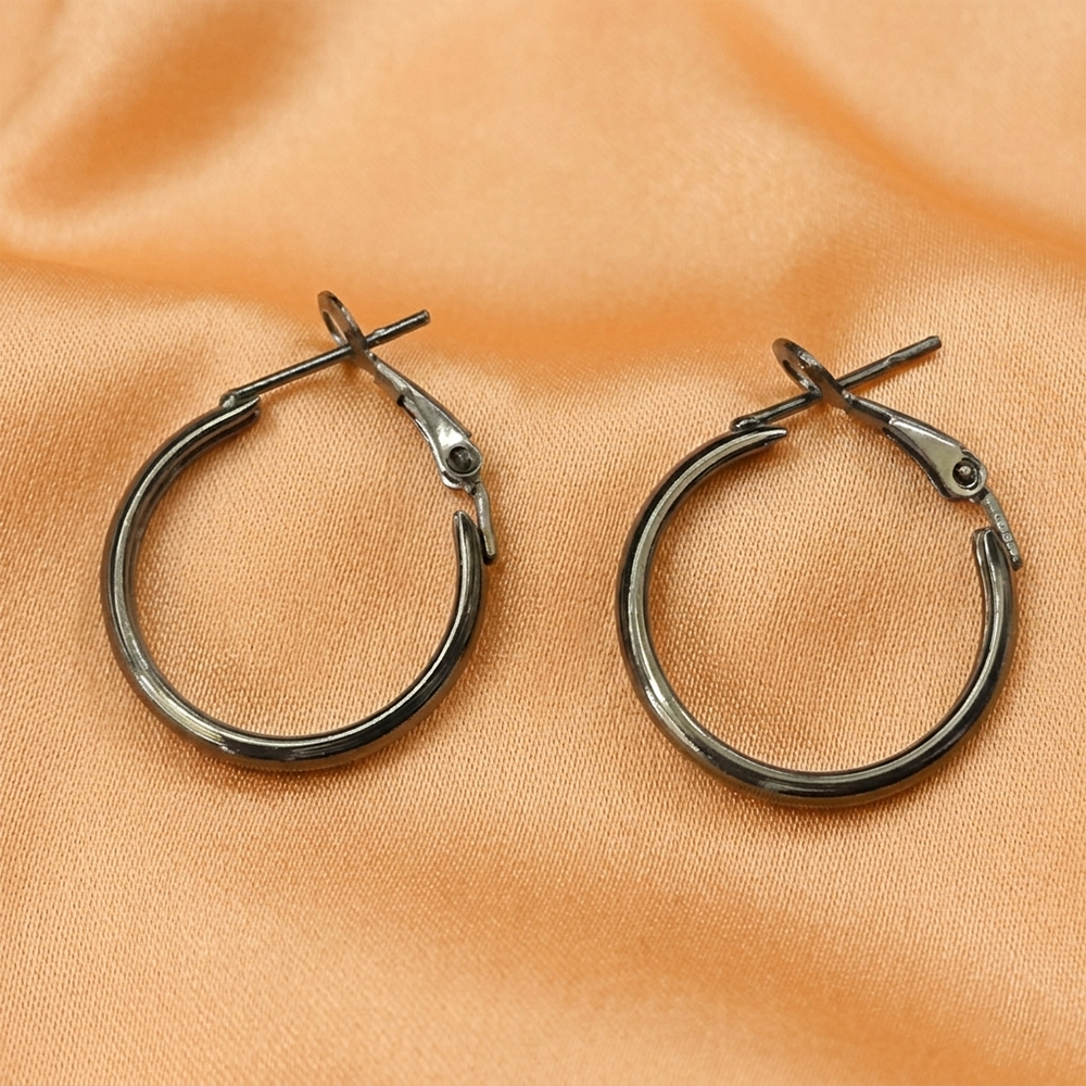 The99Jewel Classic Black Finish Hoop Earrings