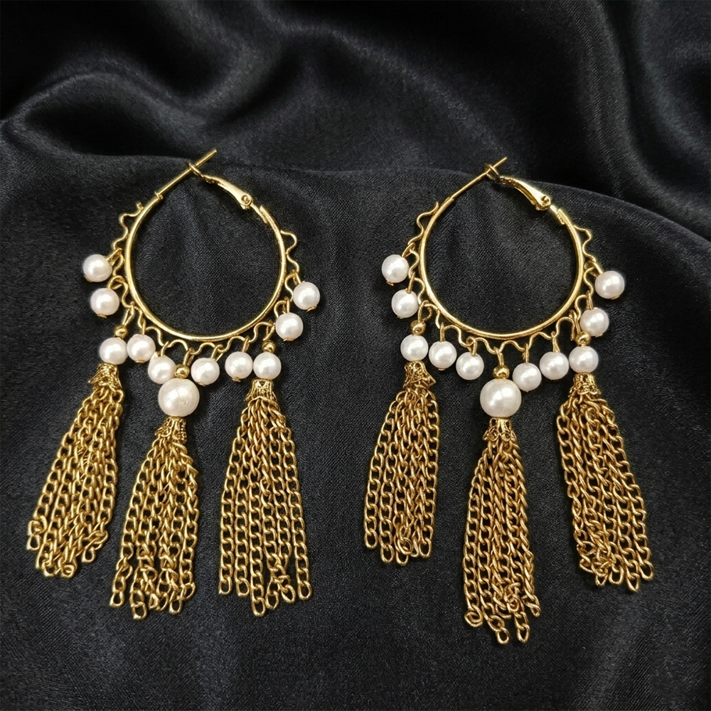 The99Jewel Gold Dangler Earring With Pearl