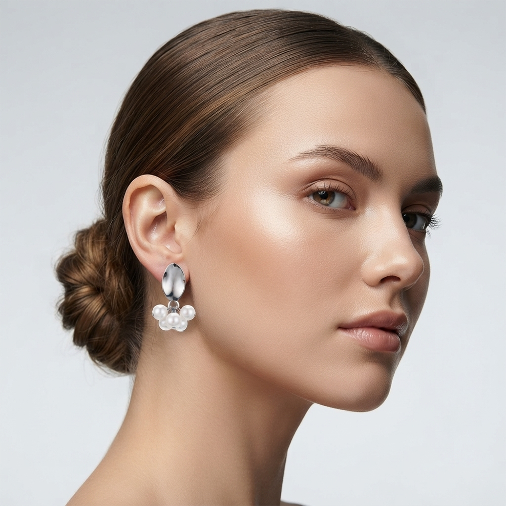 The99Jewel Silver Plated  Pearl Drop Earrings for Women
