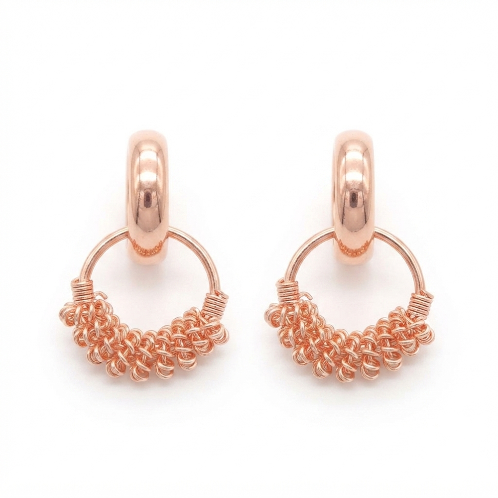 The99Jewel Rose Gold Plated Designer Hoop Earrings for Women