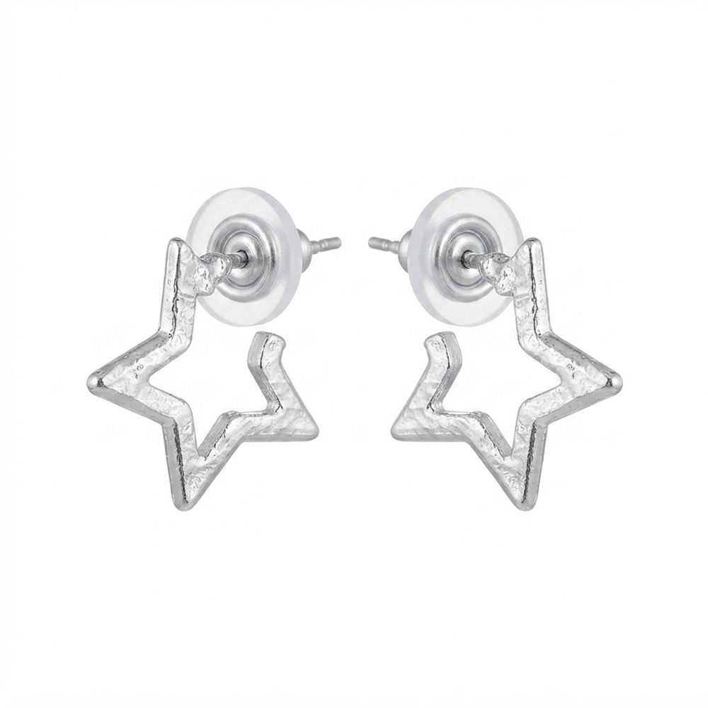 The99Jewel Trendy Silver Star Geometric Hoop Earrings for Women