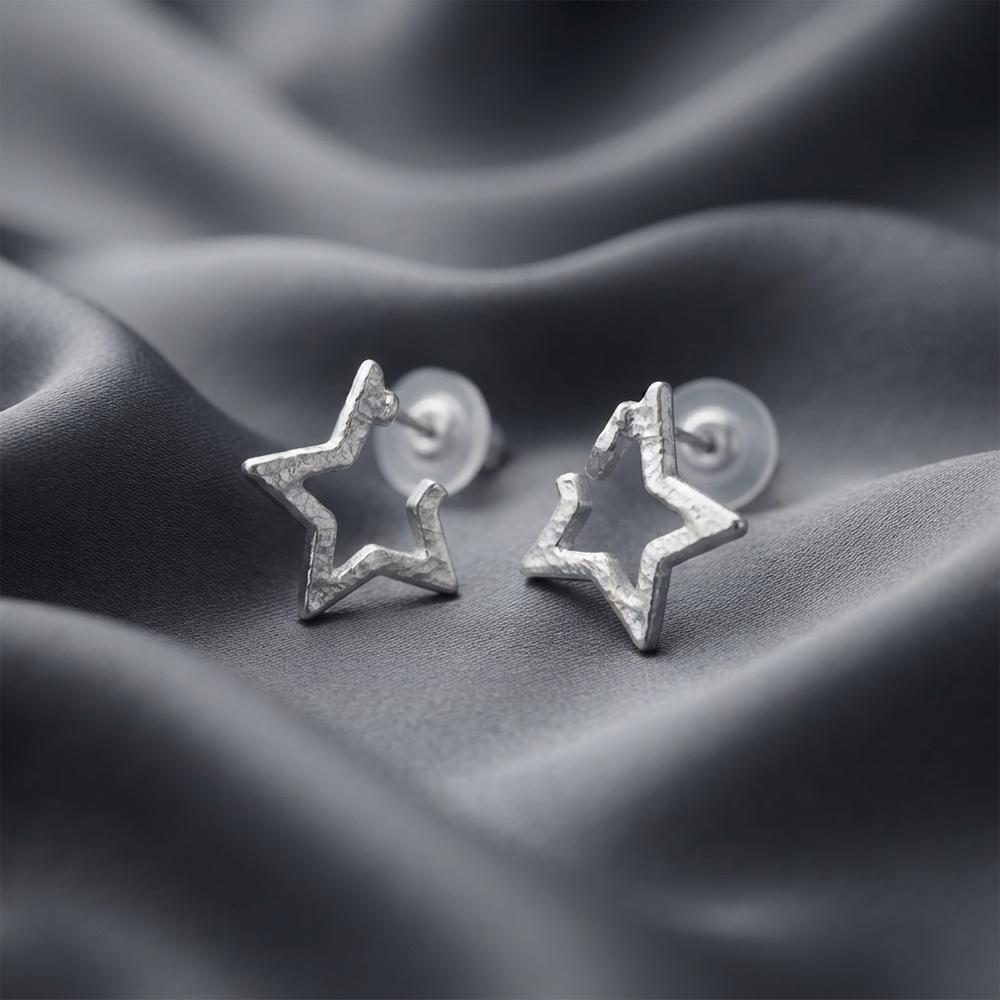 The99Jewel Trendy Silver Star Geometric Hoop Earrings for Women