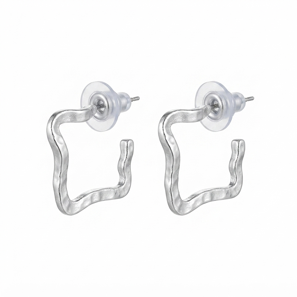 The99Jewel Trendy Silver Geometric Hoop Earrings for Women