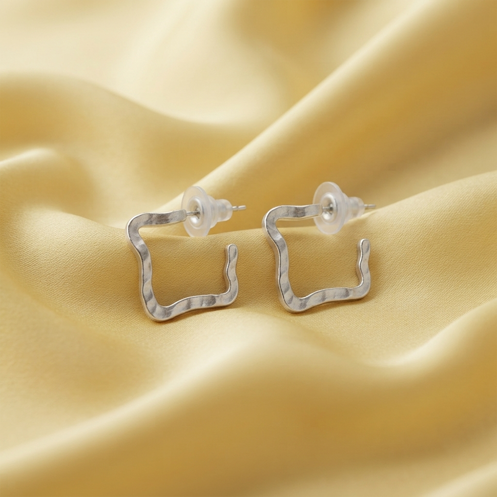 The99Jewel Trendy Silver Geometric Hoop Earrings for Women