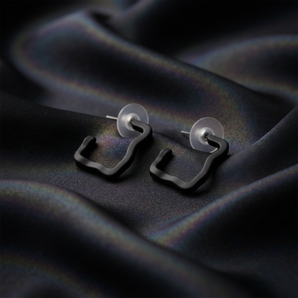 The99Jewel Trendy Black Geometric Hoop Earrings for Women