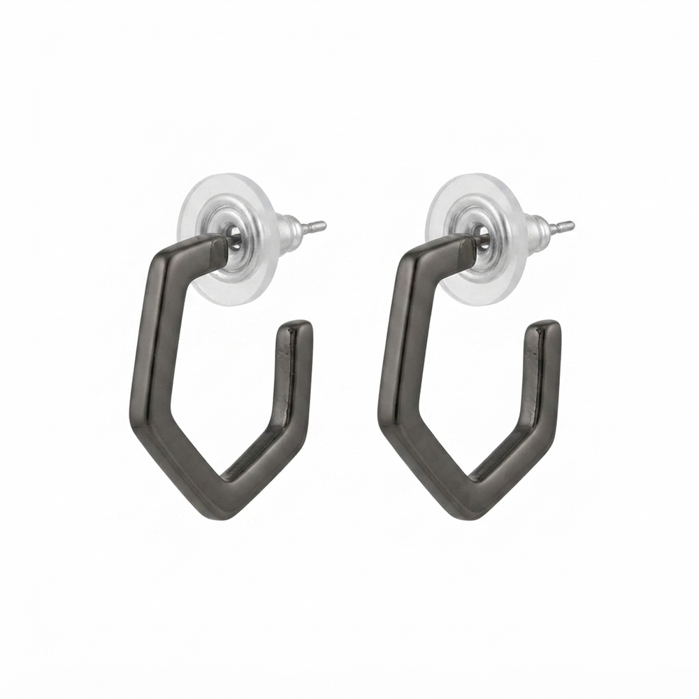 The99Jewel Trendy Black Geometric Hoop Earrings for Women