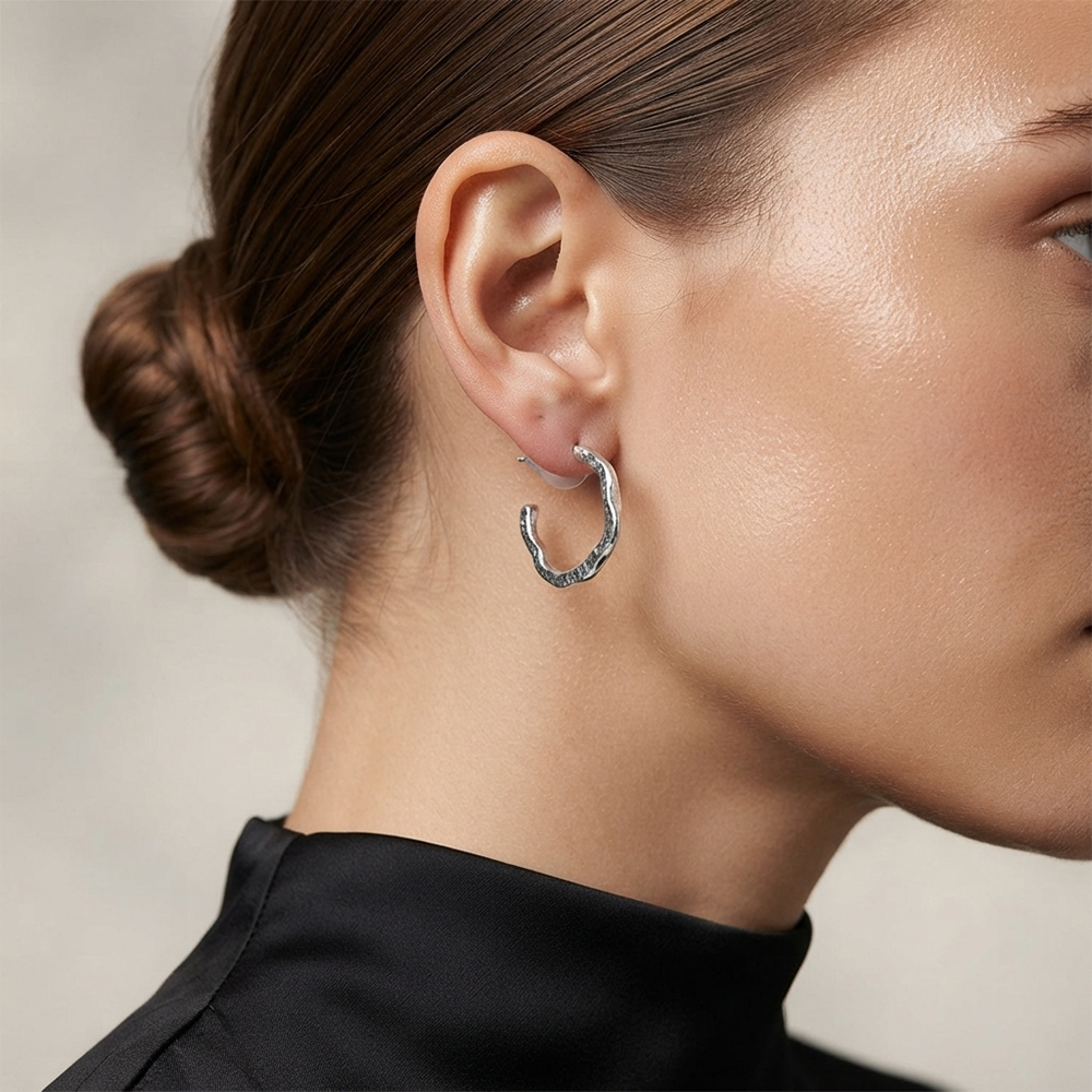 The99Jewel Trendy Silver Geometric Hoop Earrings for Women