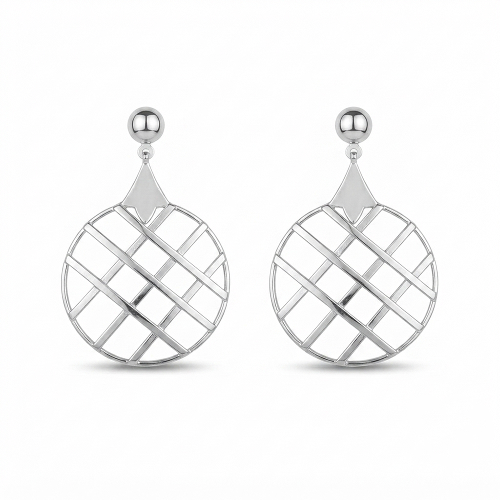 The99Jewel Stylish Silver Geometric Round Dangle Earrings for Women