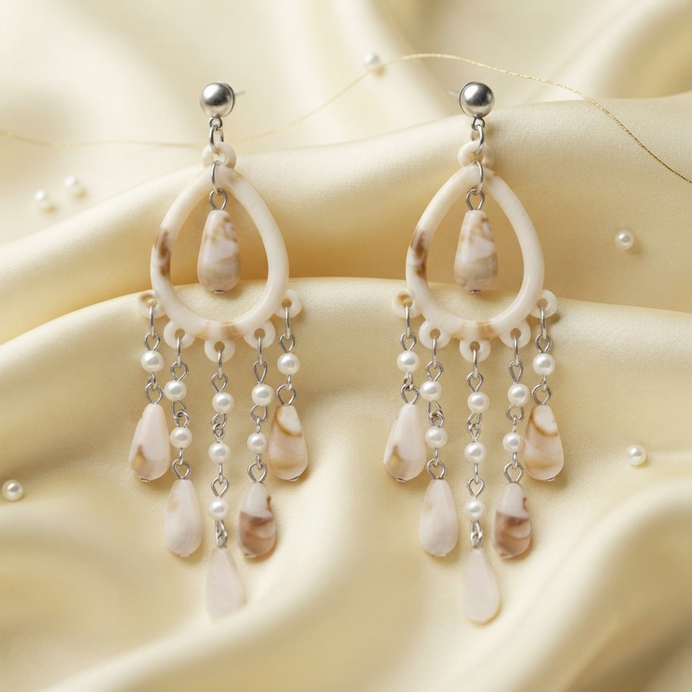 The99Jewel Bohemian Shell & Pearl Drop Dangler Earrings for Women