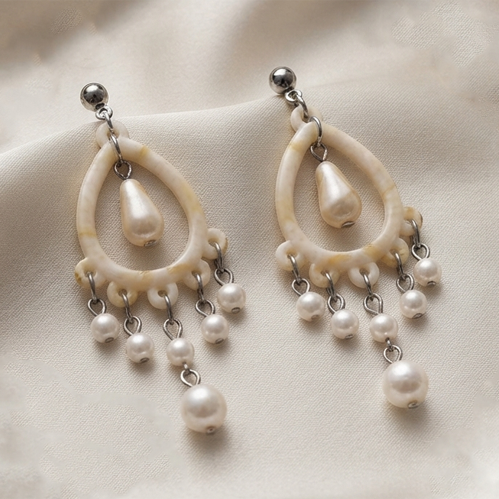 The99Jewel Bohemian Shell & Pearl Drop Dangler Earrings for Women