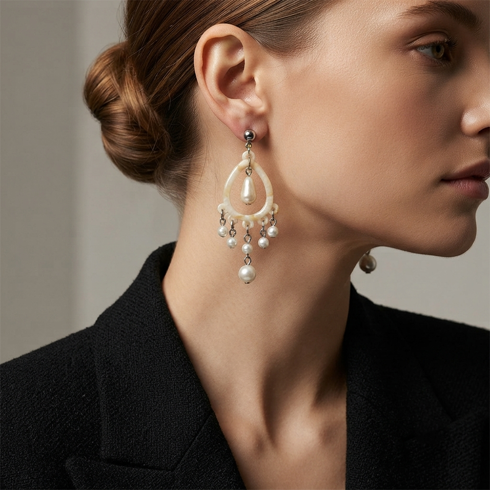 The99Jewel Bohemian Shell & Pearl Drop Dangler Earrings for Women
