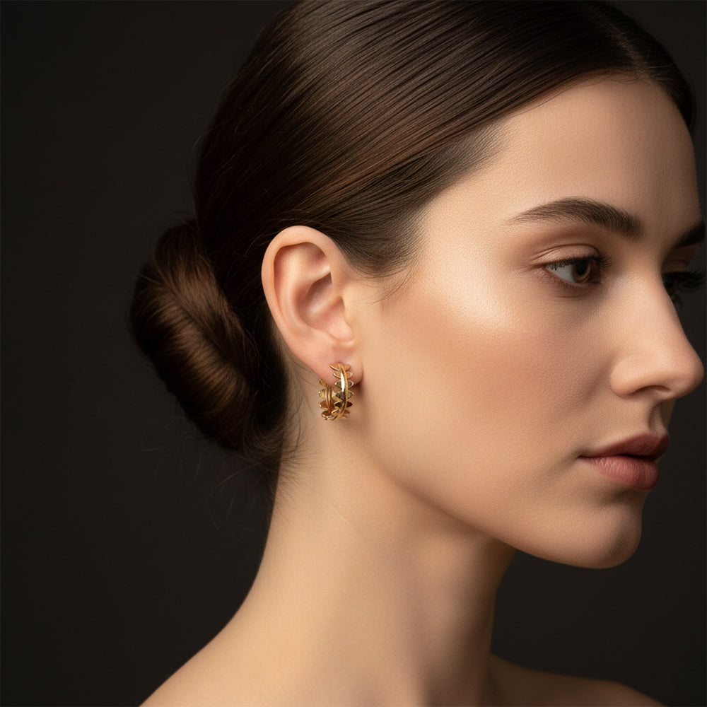The99Jewel Gold Plated Stylish Small Hoop Earrings
