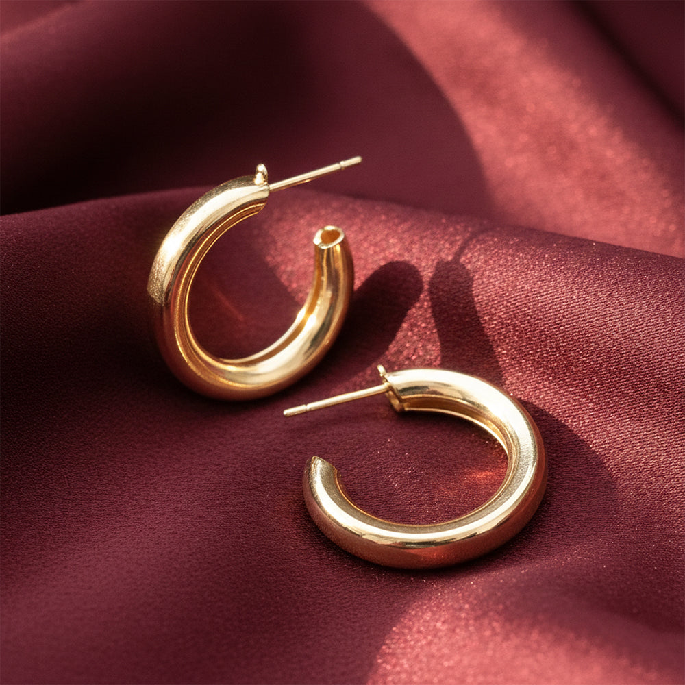 The99Jewel Gold Plated Stylish Hoop Earrings