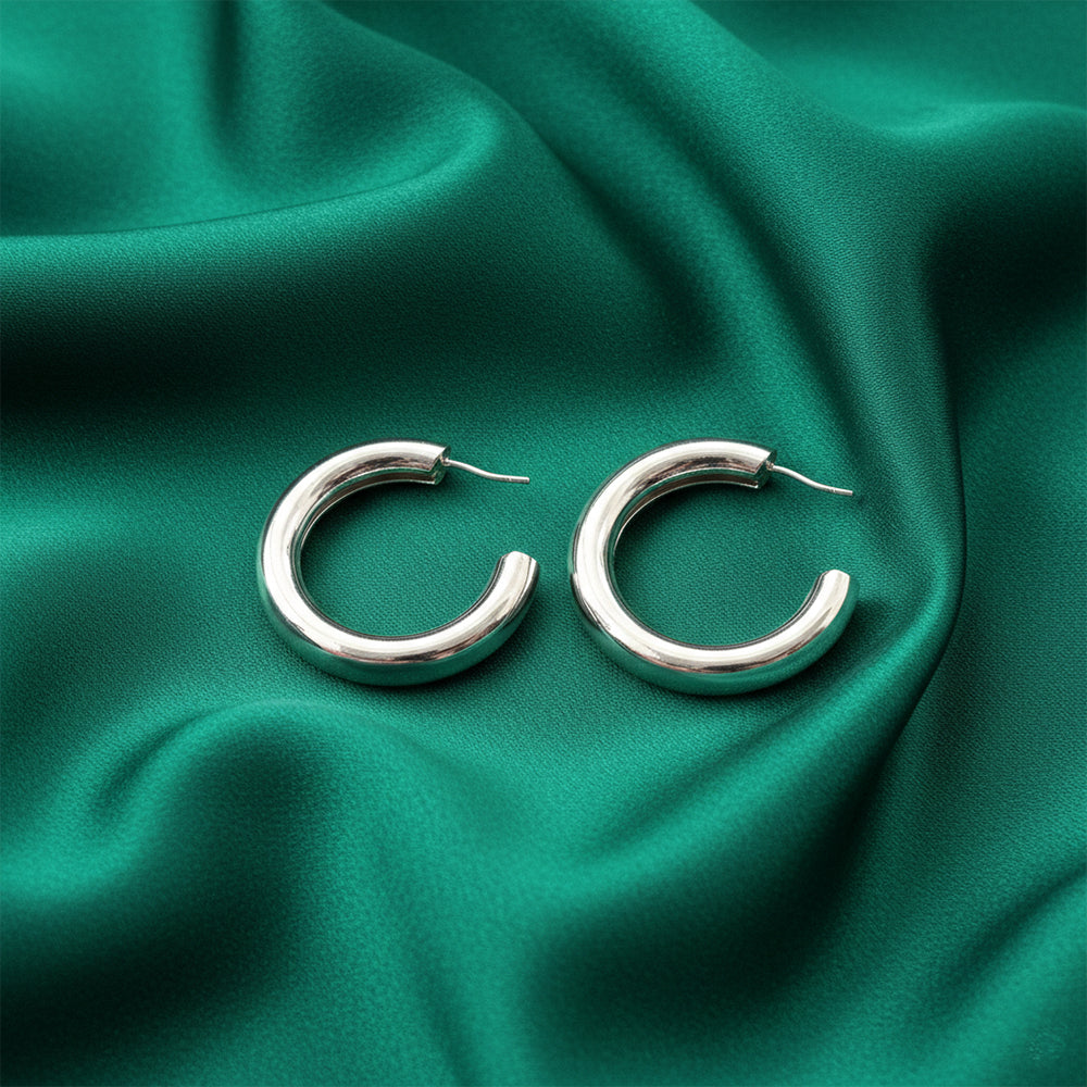 The99Jewel Silver Plated Stylish Hoop Earrings