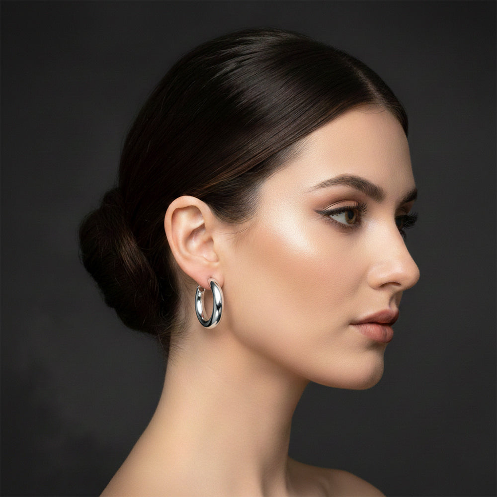 The99Jewel Silver Plated Stylish Hoop Earrings