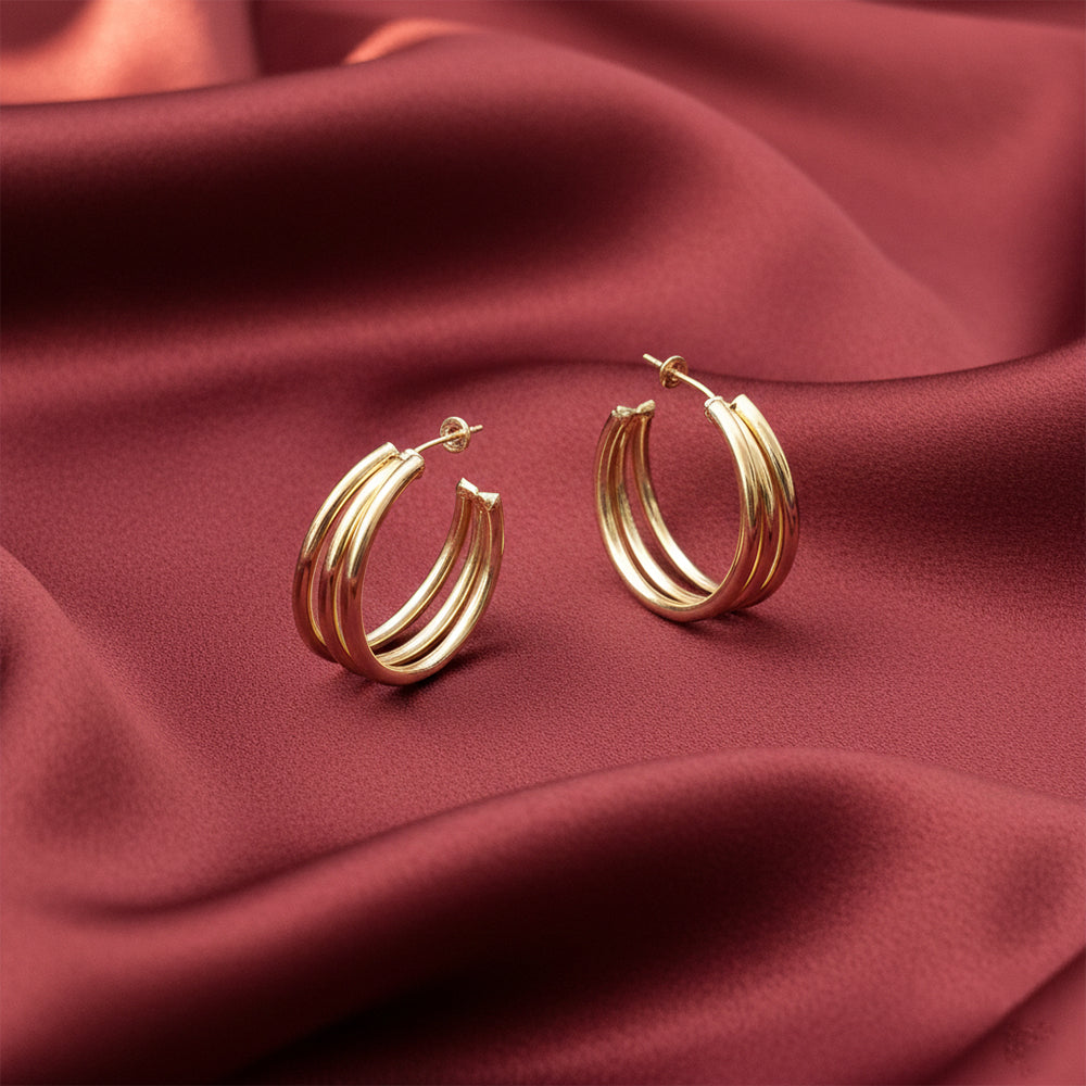 The99Jewel Gold Plated Stylish Hoop Earrings