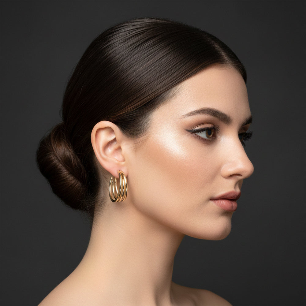 The99Jewel Gold Plated Stylish Hoop Earrings