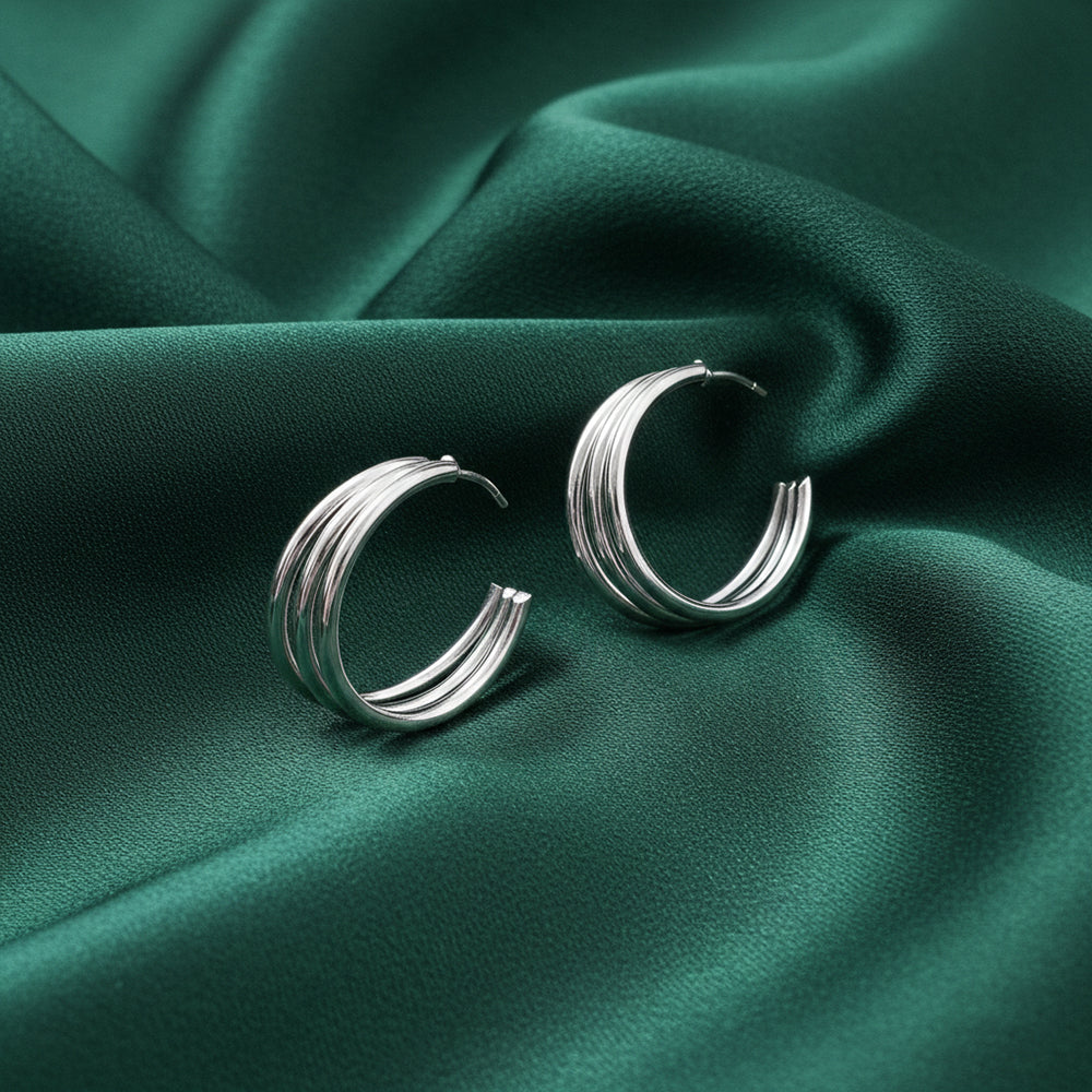 The99Jewel Silver Plated Stylish Hoop Earrings